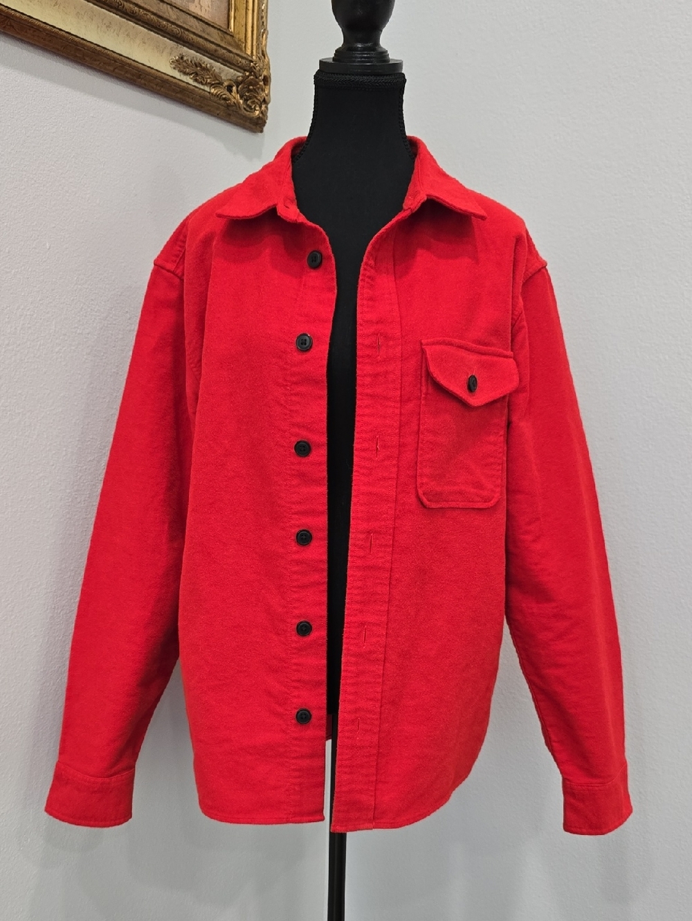 Goodfellow & Co 100% Cotton True Vibrant Red Overshirt Shirt Jacket Unisex M